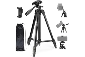 NEEWER ENTRY LEVEL VERSION Tripod, Metal Lightweight Travel Stand with Cold Shoe Holder Mount Compatible with Phone for Video Recording Filming, TP53