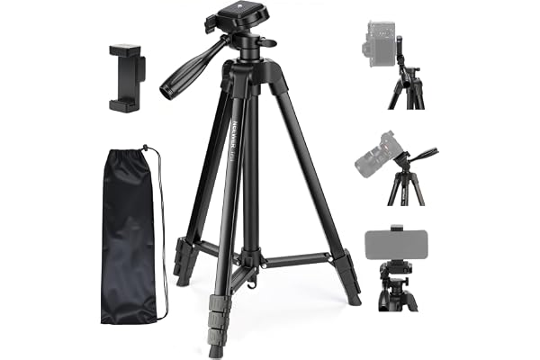 NEEWER Entry Level Version Trépied pour Téléphone Portable et Appareil Photo, Support de Voyage Léger en Métal avec Griffe Porte-Téléphone Portable Compatible avec iPhone, TP53