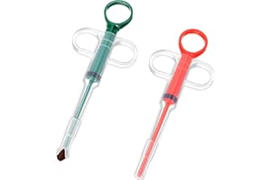 NUANCHU 2 Pieces Pet Pill Plunger Popper for Small Cats Dogs Pill Gun Dispenser Shooter Pet Piller Soft Tip Tablet Syringe Pusher Animal Medicine Feeder for Feeding Accessories (Red, Green)