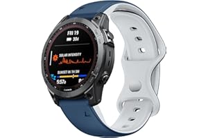 ANBEST Zapasowy pasek kompatybilny z Garmin Fenix 7 / Fenix 6 / Fenix 5, 22 mm, Quick Fit, silikonowa klamra motylkowa, pasek do zegarka Epix 2 / Forerunner 955 / Forerunner 945 Smart Watch