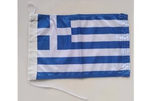 PANDIUI23 Bandiera barca Grecia, 20 x 30 cm. Peso del tessuto: stampato, resistente, con maglia e passante, bandiera marittima, 20 x 30 cm (Grecia)
