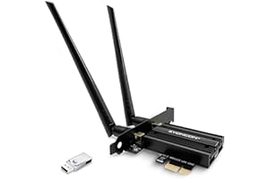 SYONCON Carte WiFi 7 PCIe BE6500, Adaptateur Wi-FI avec Bluetooth 5.4, Tri-Bandes (6GHz Max 2882Mbps, 5GHz Max 2882Mbps, 2.4GHz Max 574Mbps) PCI Express Carte Réseau pour PC Windows 11