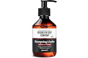 Brooklyn Soap Company, Shampooing à barbe 200 ml - Savon à barbe pour hommes pour le nettoyage quotidien & les soins de la barbe - Réduit les pellicules & les démangeaisons