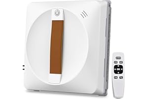 Ehomfory Fensterputzroboter Kompaktes Design, 4 Düsen Ultraschallzerstäubung, Mehrere Schutzsysteme, Intelligente Wegplanung, 3 Reinigungsmodi, Kantenerkennungsfunktion, Anti-Rutsch-System