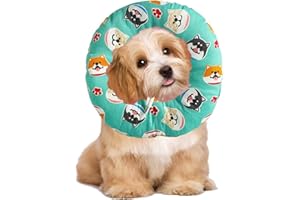 Ducomi Molly Collare per Recupero Cane Gatto – Regolabile Collarino Elisabettiano Protettivo Morbido per Animali Domestici per Guarigione Ferite Intervento Chirurgico (M, Doggies)