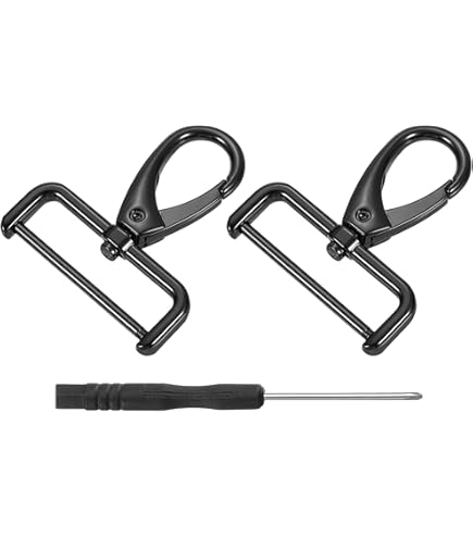 QUARKZMAN 4 draaibare haken met karabijnhaak, 15 mm (5/8 inch), D-ring, afneembare metalen klikhaak met schroevendraaier voor het maken van sleutelhangers, zilverkleurig QUARKZMAN 4 draaibare haken met karabijnhaak, 15 mm (5/8 inch), D-ring, afneembare metalen klikhaak met schroevendraaier voor het maken van sleutelhangers, zilverkleurig