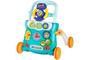 WILLONIN Trotteur Bébé Fille Garçon 6-18 Mois,Trotteur Marche Bébé Evolutif 2 en 1,Centre d'activités d'apprentissage précoce Pour Bébés, Vert