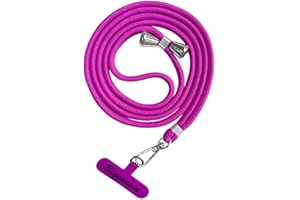 Bigcousin Tour de Cou Telephone Universelle,Réglable Amovible en Nylon Pendentifs Collier de Longe Porte-clés Cordon pour Plupart de Téléphones Intelligents,Rose Violette