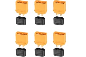 ELFCULB XT60 Connettore, XT60H spina maschio con guaina alloggiamento per batteria RC energia solare portatile (6 pezzi)