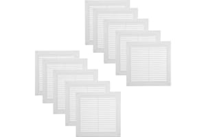 Vent Systems 15 x 15 cm, colore bianco, confezione da 10 feritoie piatte per bocchette d'aria quadrate, copertura per griglia – zanzariera integrata – prese d'aria HVAC per bagno, casa, ufficio,cucina