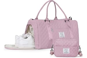 WEPLAN Reisetasche Damen Sporttasche mit Schuhfach & Kulturtasche Handgepäck Tasche Weekender Bag Schwimmtasche,Wasserdicht Travel Duffle Bag,Overnight Weekend Fitnesstasche für Reise Gym,Lila