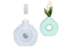 Cayway Moules en Silicone en Forme de Vase, Moules en Résine Vase Foral pour Résine Epoxy, Décoration de La Maison, Donut en Vase