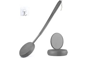 VANZAVANZU 19”Eincremehilfe für Rücken Langer Griff Rücken Lotion Applikator,Selbstbräuner-Rücken-Applikator Sonnenschutz-Applikator für Damen Herren Cremepinsel für ältere Menschen (Grau)