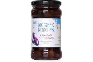 The Greek Kitchen Kalamata Pitted Olives - Handpicked and Naturally Cured, 290g