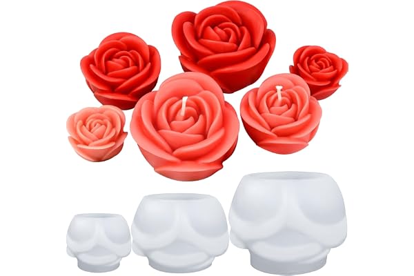 Bougies moules en silicone forme de fleur 3D pour fabrication de savon, bougies, gâteaux, bonbons, pâtisserie, dessert DIY Superbe Cadeau Fait à la Main du plâtre fabriqués à la main