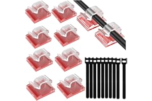 KOAHDE Fermacavi Trasparenti Autoadesivi,Autoadesivo Clip Cavo Fermacavi Supporto,Clip per Filo per Luce da Esterno,Clip Fermacavi,Autoadesivo Gestione Dei Cavi,Clip Ganci Autoadesivi Fermacavi con Nastri