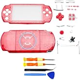 Hzxkqmil Sony PSP 3000 PSP3000 Konsol i&ccedil;in Yedek G&ouml;vde Tam Kabuk Kiti, &Ouml;n Kılıf Arka Kapak &Ouml;n Kapak Tuşlu Vida Seti (Şeffaf K
