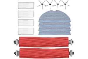 QINU Accessoires pour Roborock S7，pièces de rechange pour Roborock S7,2 brosse principale,4 filtres à air,4 lingettes de rechange,4 brosses latérales en pour Xiaomi Roborock S7 S70 S75 S7Max S7Maxv T7s