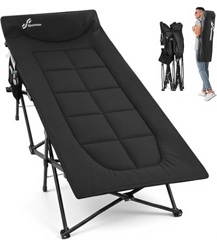 Sportneer Veldbed, opklapbed met kussen, 188 x 71 cm, campingbed, tot