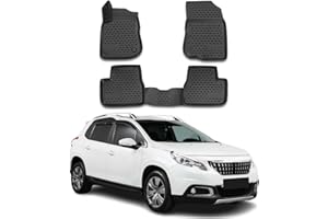 OMAC Tapis de Sol pour Peugeot 2008 2013-2018 sur Mesure en Caoutchouc Noir