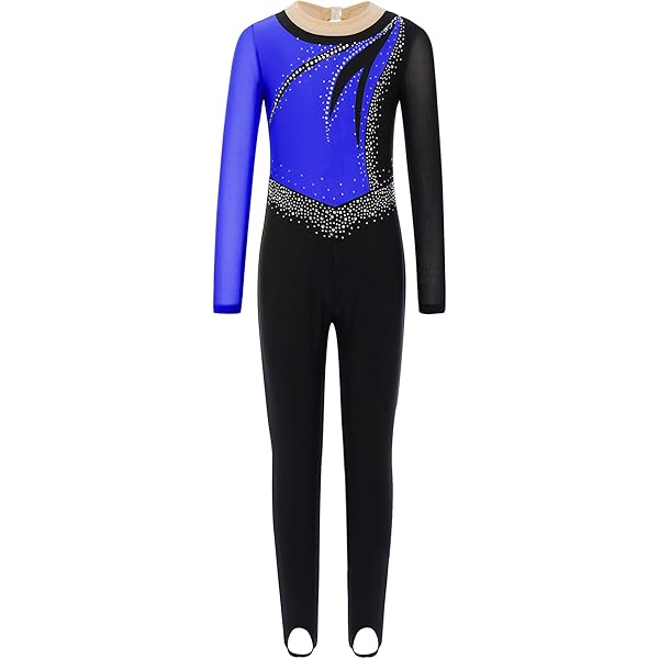 Miutii Glitzer Turnanzug Jungen - Langarm Ballettanzug Mit Strass Für Tanz & Eiskunstlauf