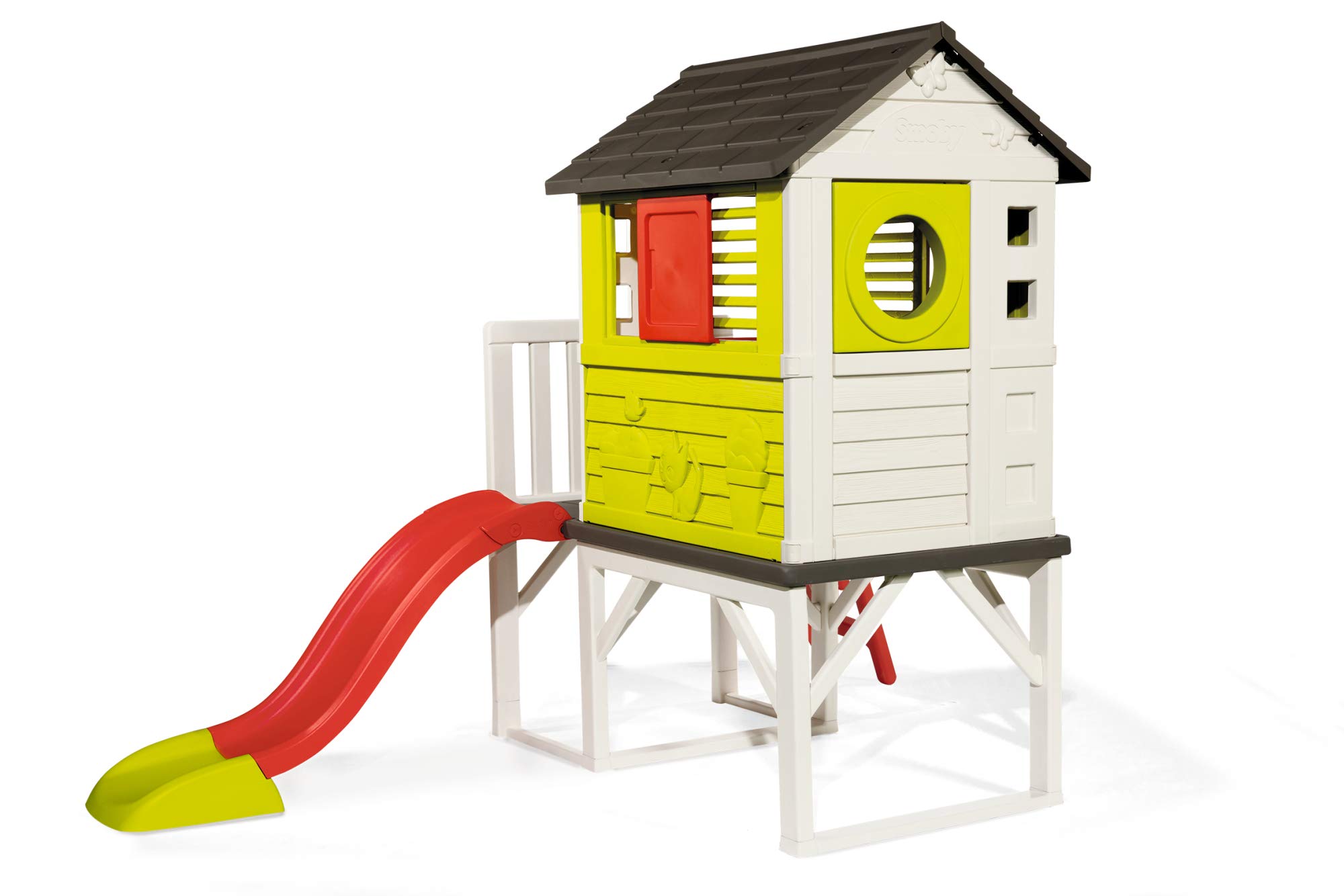 Smoby-810800-Jeu-Plein-Air-Maison-Pilotis-avec-Toboggan
