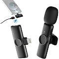 Moman Microphone à Cravate sans Fil, 2,4GHz pour téléphone iOS 1TX&1RX, Microphone à Clipser pour tablettes Vlogging Streaming en Direct interviews Tiktok, MS1A