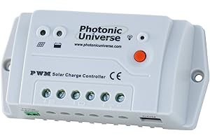 PHOTONIC UNIVERSE 20A solar panel charge controller/regulator 12V/24V for camper/caravan/boat (up to 20 amp or 320W solar input)