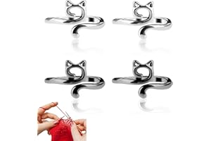 Siqian 4PCS Knitting Crochet Loop Rings, Adjustable Tension Rings for Fingers, Braided Knitting Thimbles for Faster Crocheting
