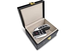 Car Key Signal Blocker Box, [4-6 Keys Capacity] Sevenwalls Faraday Box for Car Keys, Premium Leather Anti-Theft Key Fob Protector RFID Signal Blocking Box for Car Keys, 14 x 11 x 7.5 cm, Black