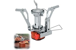 DmDoyy Réchaud À Gaz Pour Camping, Cuisinière Réglable Ultra Léger Portable Propane Poêle Coupe, Pour Randonnée, Trekking, Camping, Pique-nique, Extérieur (orange)