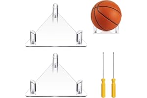 BEIBXHQQ 2 Pieces Triangle Display Stand with 2 Pieces Screwdriver, Basketball Display Stand, Transparent Storage Rack, Acrylic Stand for Football, Basketball, Rugby