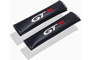 EAGLEG 2 Pièces Voiture ProtèGe Ceinture SéCurité Coussin pour Peu-geot GT GTI GT Line, Protections Épaulettes de Ceinture de Sécurité en Fibre Carbone Amovible Interior Accessories,GT