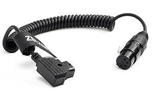 ZBLZGP D-tap męski na XLR 4-pinowy żeński kabel zasilający do kamery Blackmagic URSA Mini Pro 4,6K LVM-170A Tvlogic Monitor Roland EDIROL R88 (spiralny kabel)