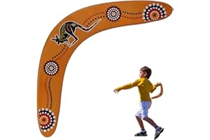 wodehahagou Wooden Boomerang Easy to Throw Flying Ring V Shaped Boomerangers Unique Design Family Outdoor Game Safe Boomerang Ball Frisbee Backyard Game Funny Outdoor Flying Disc Throw Catch