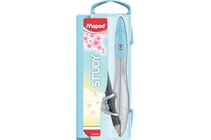 Maped - Pudełko na cyrkiel STUDY PASTELL z uniwersalnym uchwytem na długopisy - różowe, jasnoniebieskie, liliowe