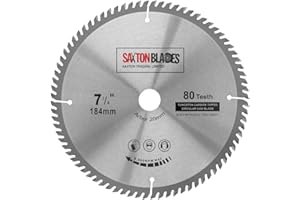 SAXTON BLADES TCT18480T20B TCT - Hoja de sierra circular (184 mm x 80 T x 20 mm, anillo de 16 mm), compatible con Evolution, Bosch, Makita, etc