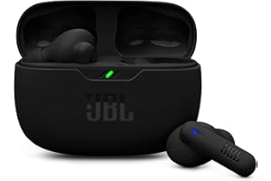 JBL Wave Beam 2 Bezprzewodowe Słuchawki Douszne Bluetooth z Redukcją Szumów, 40 H Odtwarzania, Dźwiękiem JBL Pure Bass, Technologią Smart Ambient i Wielopunktowym Połączeniem, Czarne