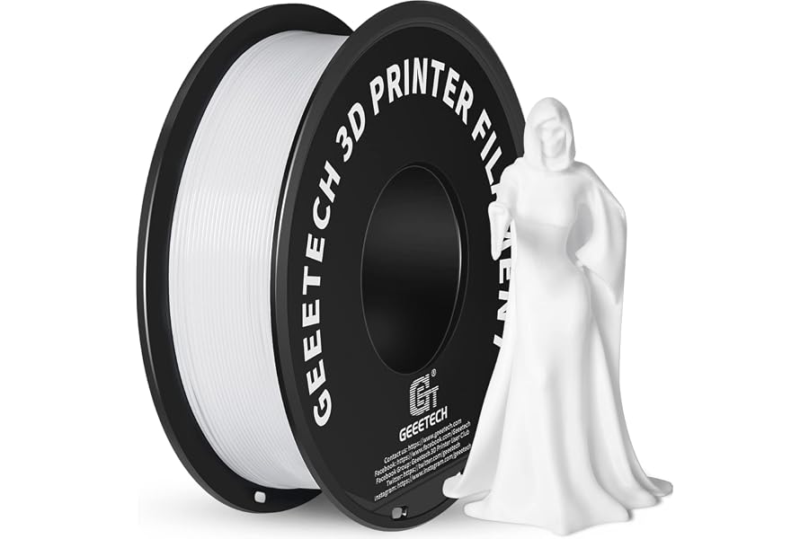 GEEETECH PLA-Filament, 1,75 mm, 3D-Drucker, PLA-Filament für 3D-Drucker, 1 kg Spool, Weiß