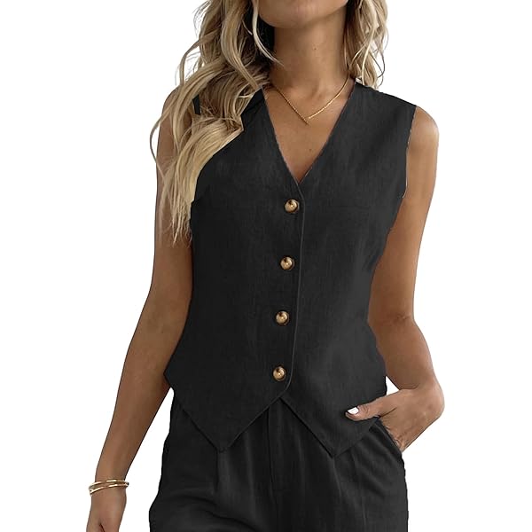 YONGHONGKEJI Gilet Slim Pour Femme Gilet De Costume Sans