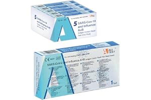 ALLTEST 5 Tamponi Rapidi combo Covid 19 + influenza A - B, Kit Rapido Tampone per l'Antigene SARS-COV-2 + influenza - 5 pz