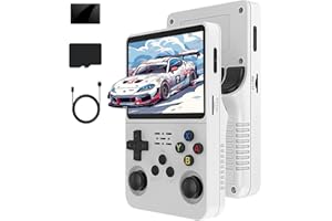 XiFanHo R36S Retro Handheld Game Console 128G - 3.5“ IPS Bildschirm mit 40000+ Classic Games Tragbarer Pocket Video Game Player Open Source Linux OS mit 3500mAh Batterie(Weiß)