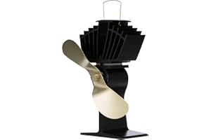 Ecofan 812AMBBX Ventola per stufa a legna alimentata a calore, oro, bilingue