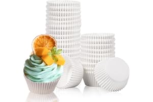 SOSINYA 500Moldes de papel para magdalenas, diámetro 6,8 cm, 3,2 cm de alto, sin olores, sin colorantes (white500)