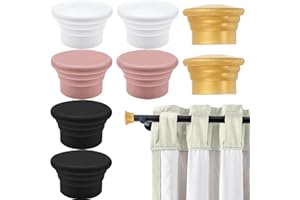 ADDLOTLOT 8 PCS Window Curtain Rod Caps Plastic Drapery Rail Pole Head Cap White Plastic Curtain Pole End Plug Modern Window Curtain Rail Finial No Drilling Required Decor Accessories for Home Office Decorative