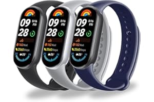 ‎MONUARY Monuary Pack of 3 - 10 Replacement Wristbands Compatible with Xiaomi Smart Band 10/9/8, Colourful Sporty Bracelets, Soft and Breathable, Quick Release