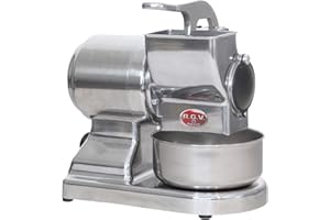 RGV MAXI VIP 8G/S Grattugia Elettrica con Rullo Professionale Estraibile, 450 W, 46 Decibel, Acciaio Inossidabile, Argento