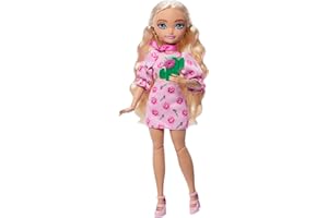 Barbie Dream Besties Festiwalowe stylizacje Zestaw modowy do zabawy: lalka Barbie „Malibu” z długimi blond włosami i ponad 10 akcesoriów, w tym zdejmowane ubranka, zabawka dla dzieci 4+, JGH87
