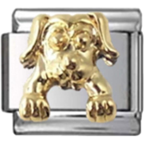 Stylysh Gold Tone Puffy Enamel Letter Charms - 9mm For Traditional Italian Charm Bracelets