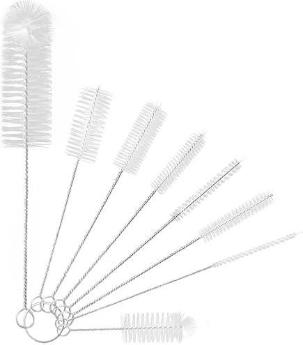 Set 5 Scovolini Per Bottiglie | Per SodaStream, Biberon E Bottiglie Strette | Nylon E Acciaio | Nero